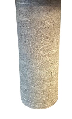 Stone Round Cylinder Shape Base Pair Lamps With Shades, Germany, Contemporary
