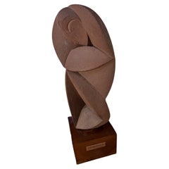 Sculpture en pierre de F. Welensky, « Odalisque » montée sur bois - W7701