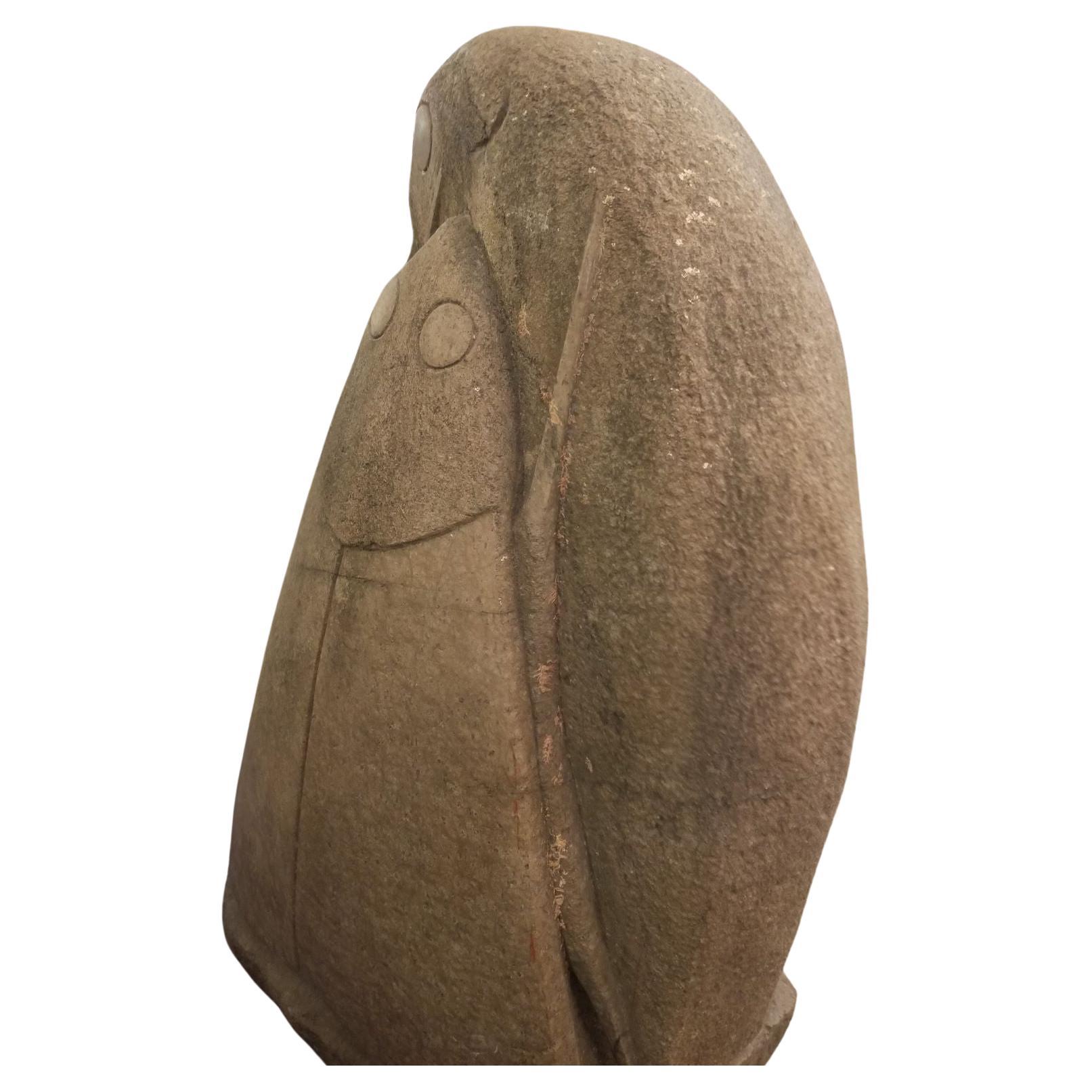 Mid-Century Modern Stone sculpture by George Papashvily in Green Granite