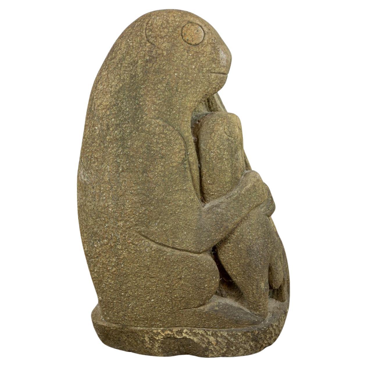 20th Century Stone sculpture by George Papashvily in Green Granite