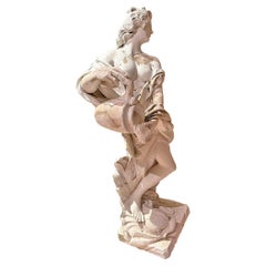 Stone Sculpture of a Classical Nymph Holding an Amphora, 19th Century
