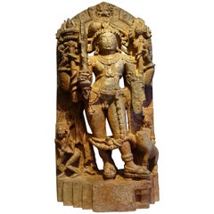 Sculpture en pierre représentant le dieu Shiva, Inde du Sud, 13e siècle