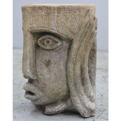 Stone Sculpture with the Head of a Man Provenance Unknown