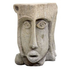 Stone Sculpture with the Head of a Man Provenance Unknown