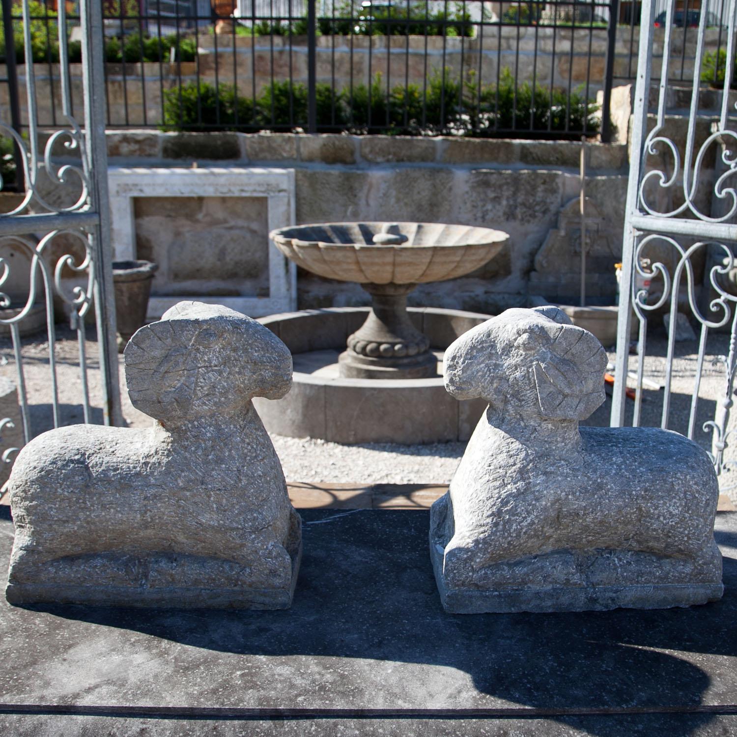 Stone Sculptures of Rams, 21st Century 3