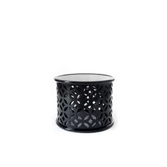 Stone Side Table in Black Lacquer Gloss