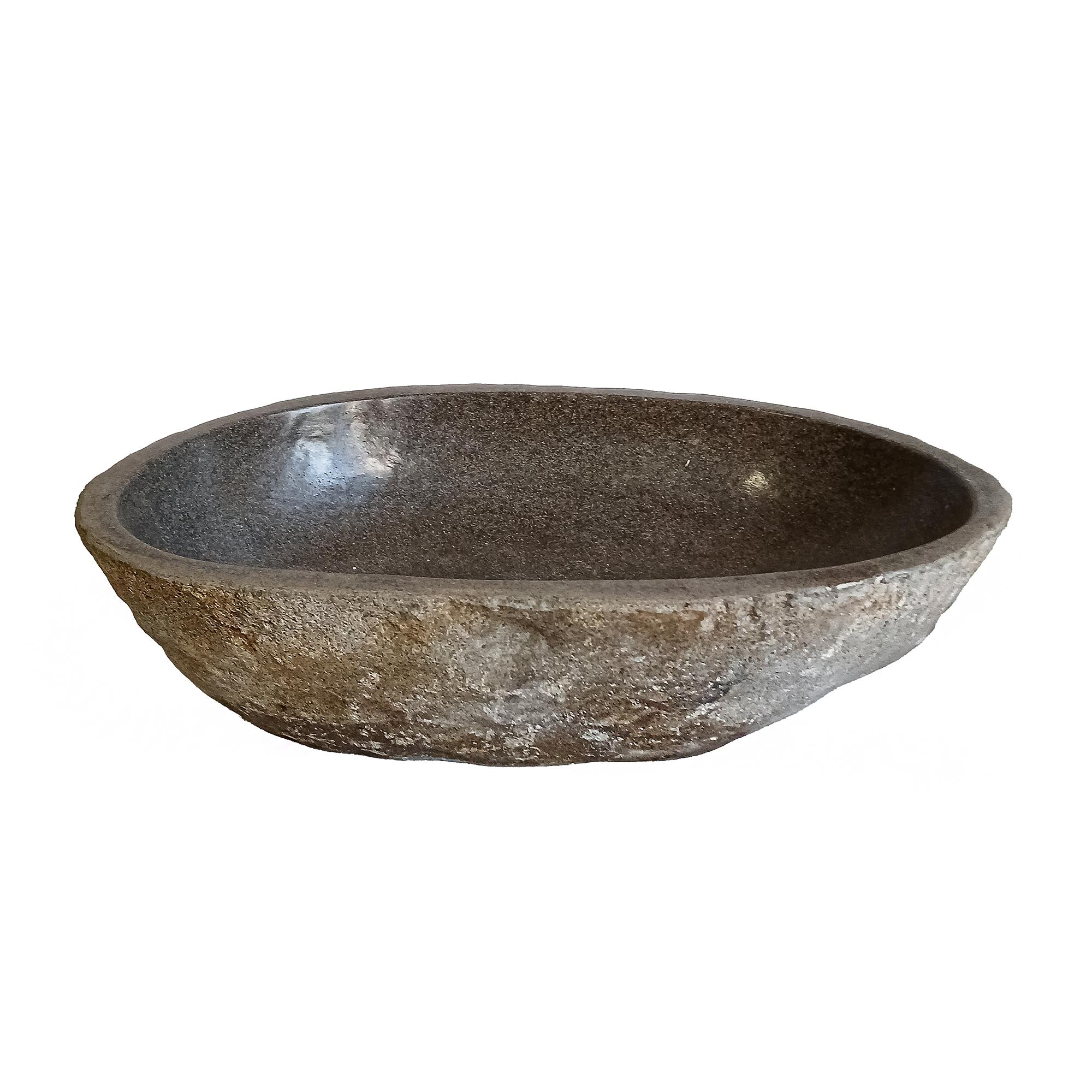 Hand-Carved Stone Sink or Basin from Indonesia For Sale
