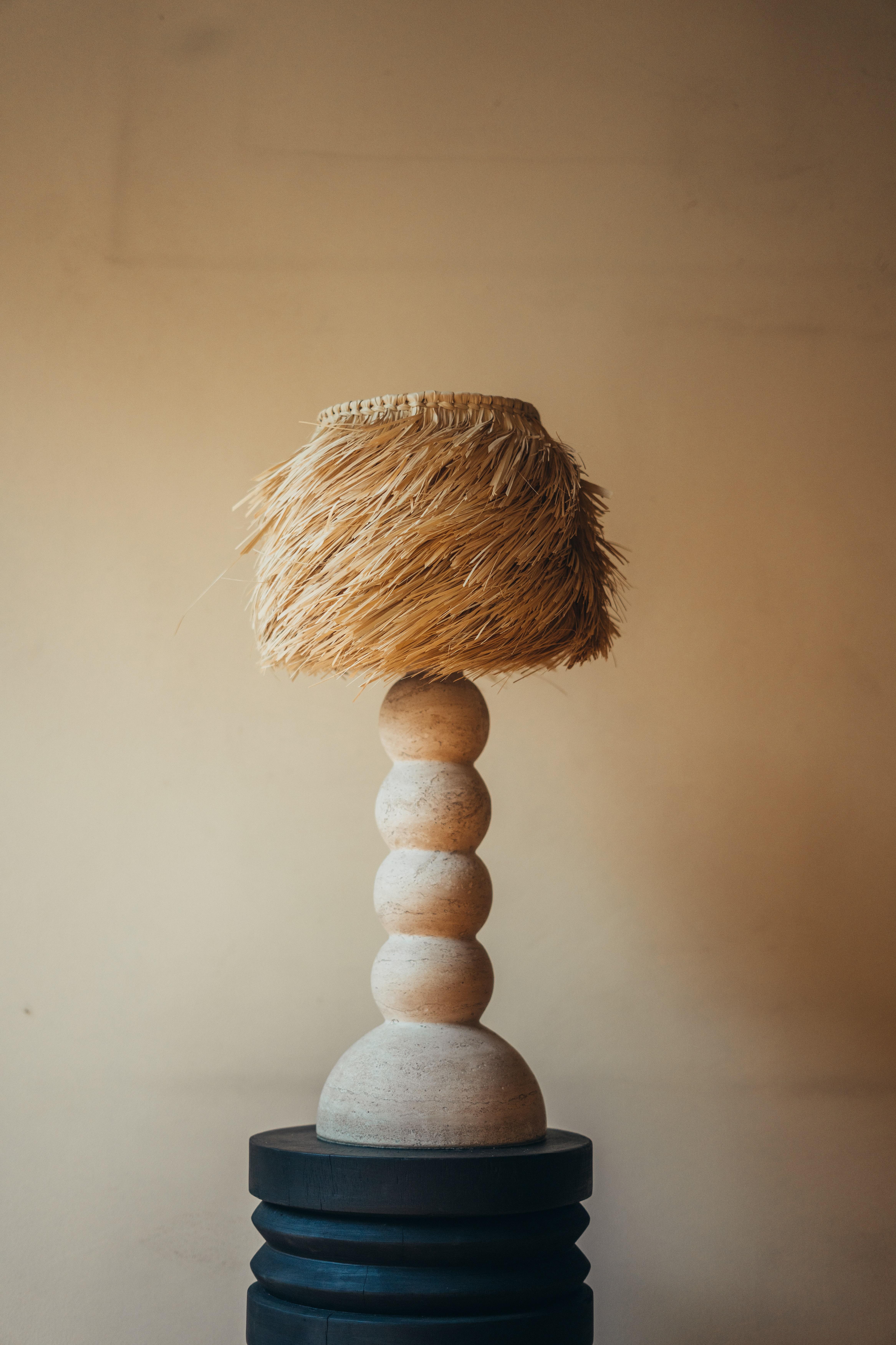 Post-Modern Stone Spheres Desk Lamp with Palm Screen by Daniel Orozco For Sale