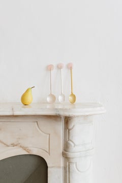 Set di cucchiai da portata contemporaneo placcato oro Onix Stone Fatto a manoNatalia Criado