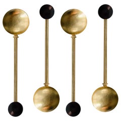 Contemporary Gold Plated Spoon Server Set Onix Stone HandcraftedNatalia Criado