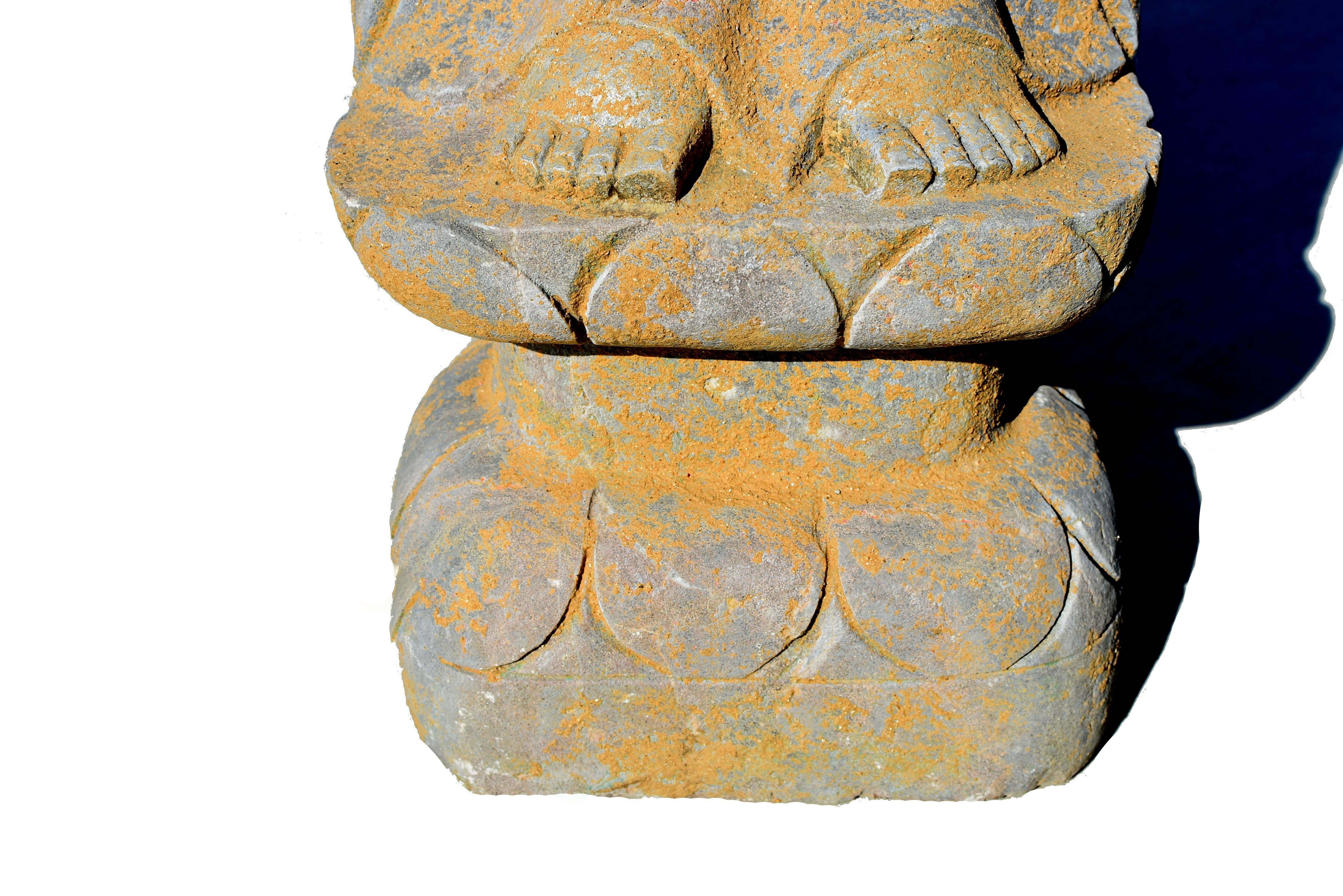 Stone Standing Buddha Guan Yin Silk Road Tang Style For Sale 10