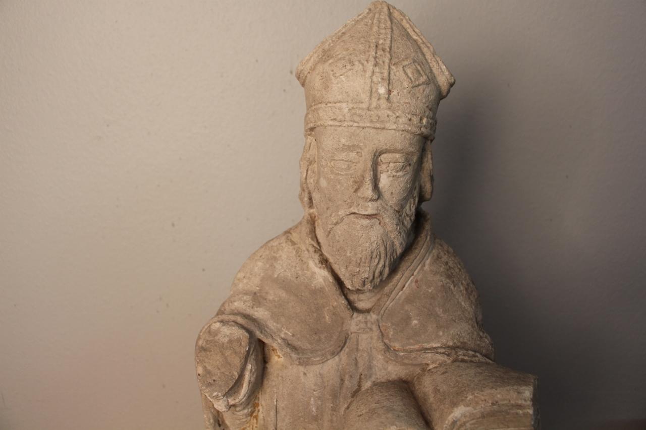French Stone Statue Representing A Bishop or A Saint XVII For Sale