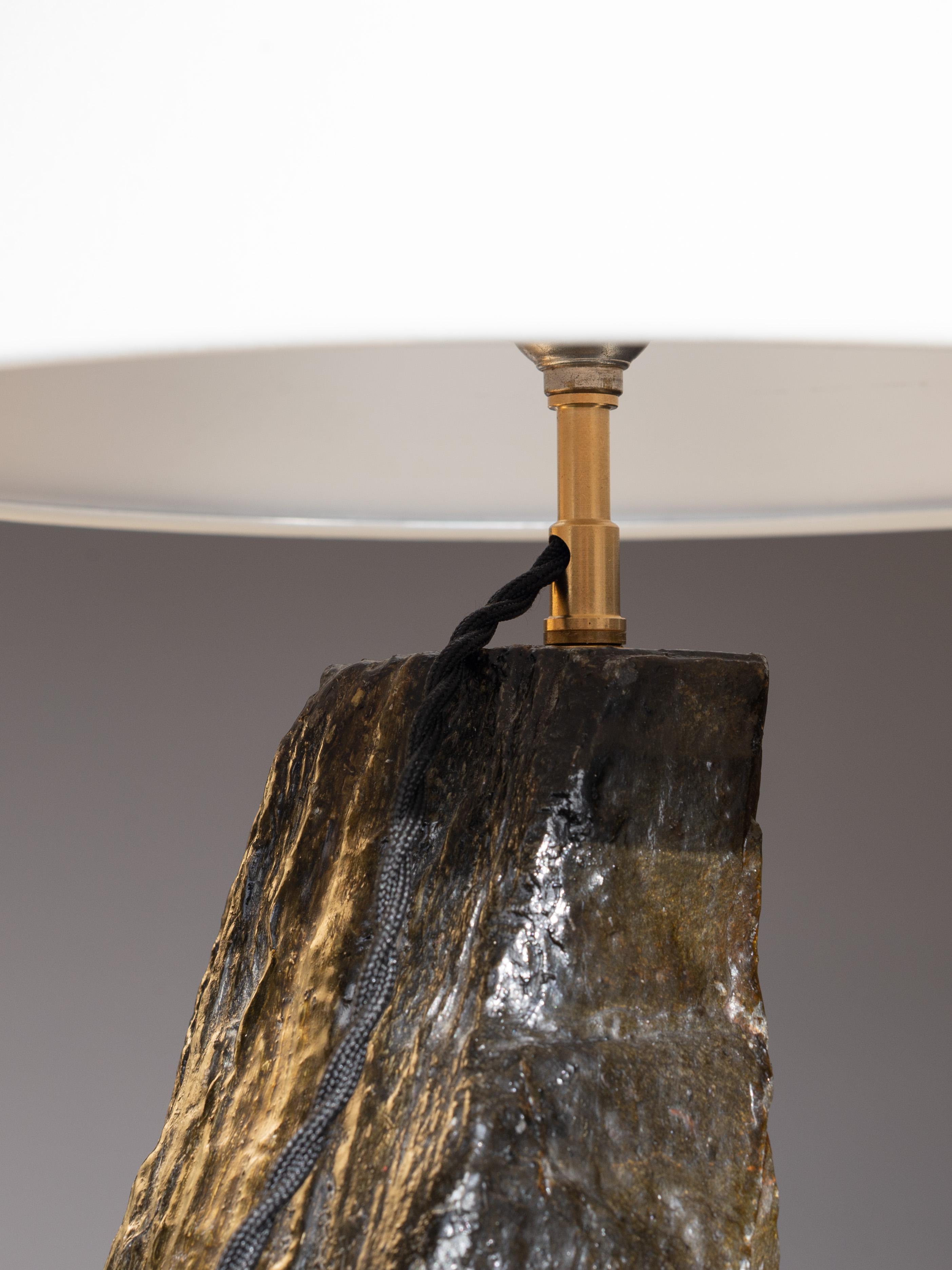 Stone Table Lamp - Art Deco Quartz Lamp - Jean Michel Frank Style - France 1940s en vente 2