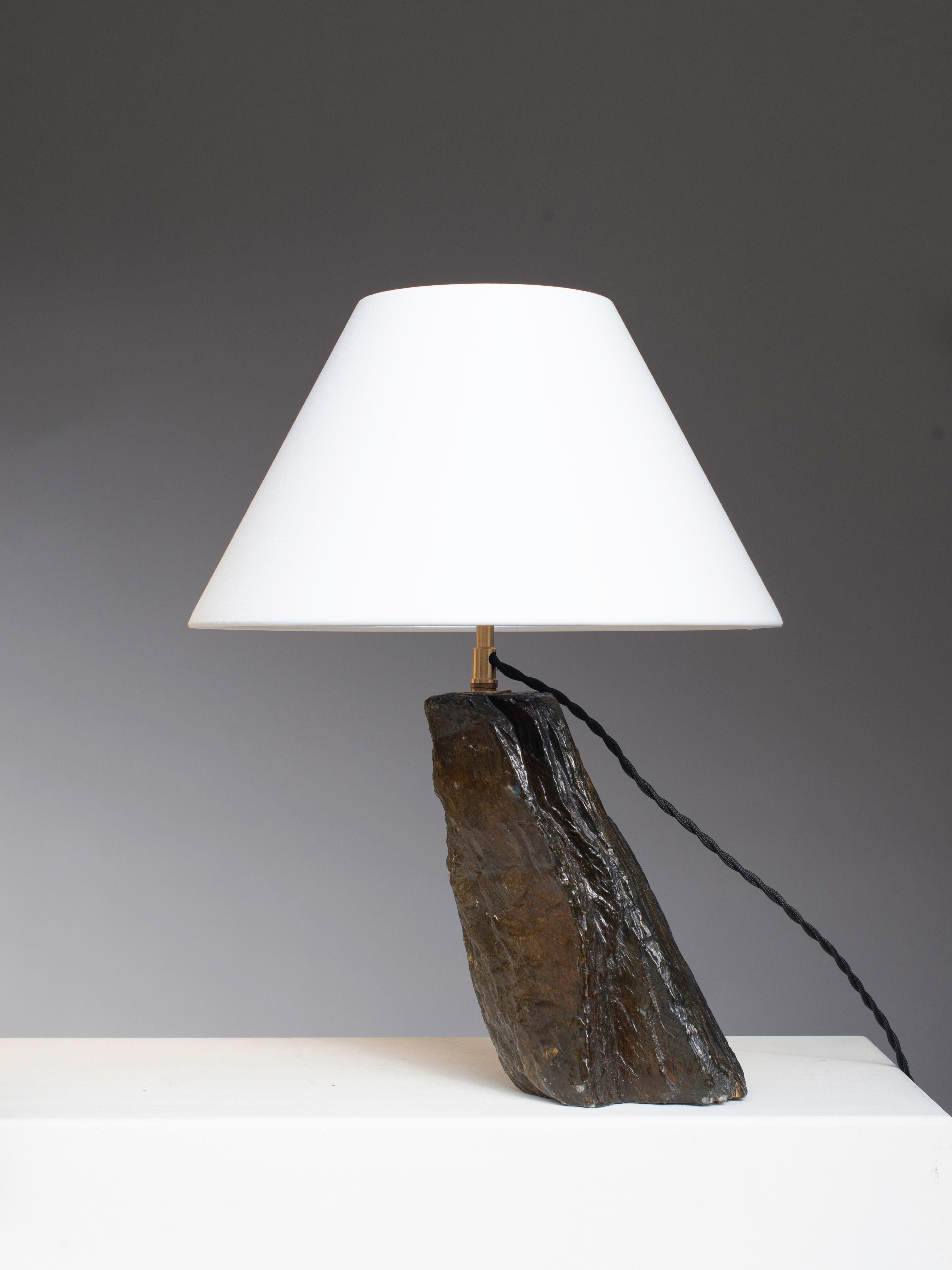 Stone Table Lamp - Art Deco Quartz Lamp - Jean Michel Frank Style - France 1940s Bon état - En vente à ROUEN, Normandie