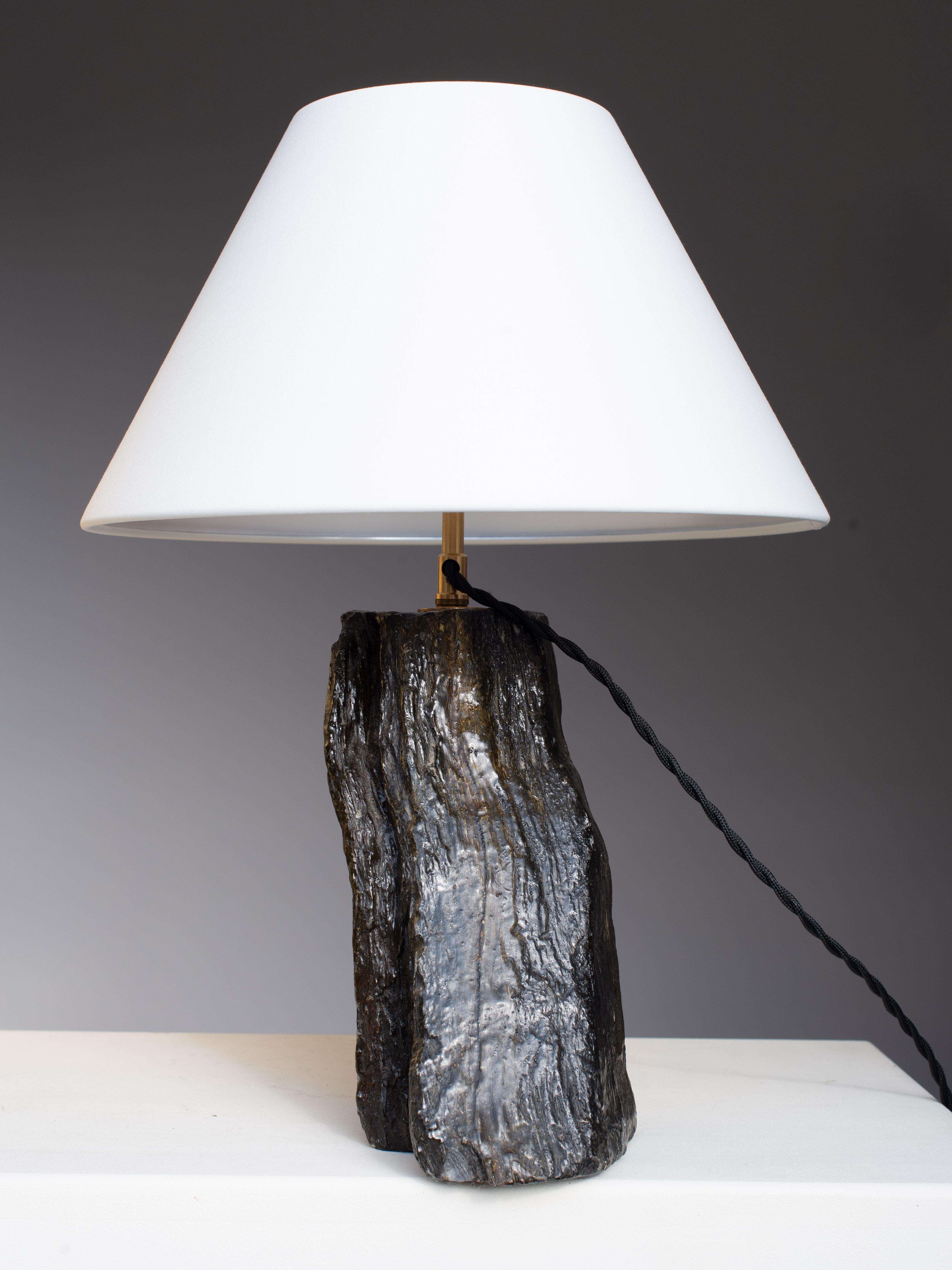 Laiton Stone Table Lamp - Art Deco Quartz Lamp - Jean Michel Frank Style - France 1940s en vente