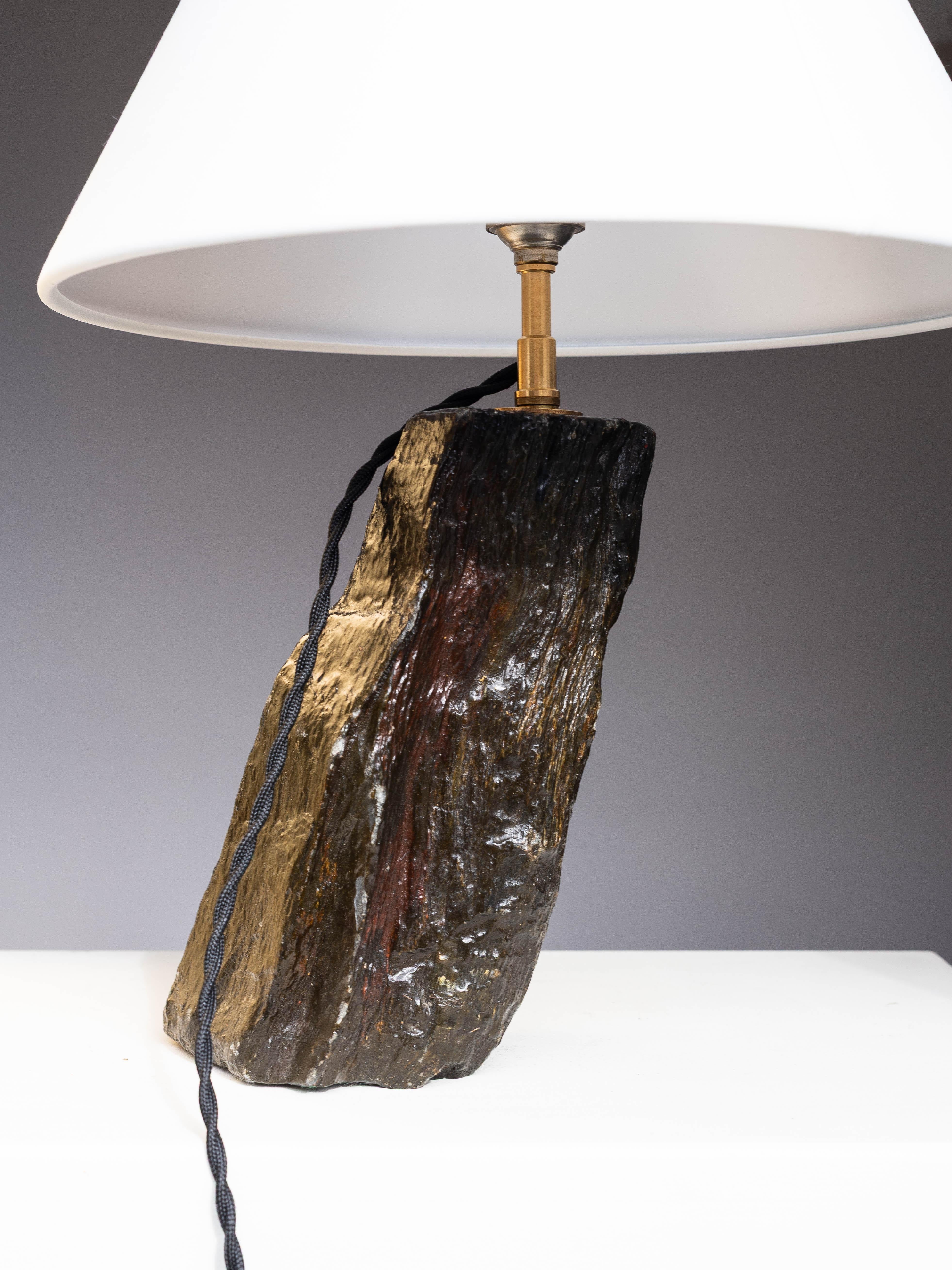 Stone Table Lamp - Art Deco Quartz Lamp - Jean Michel Frank Style - France 1940s en vente 1
