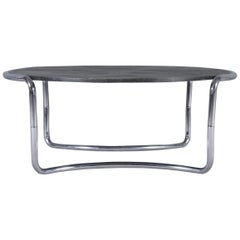 Stone Table with Tubular Steel Frame, 1970s