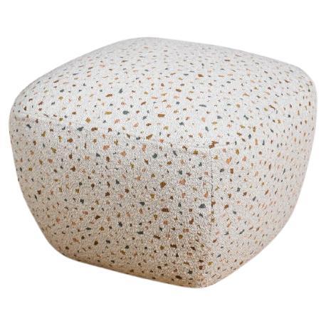 Puf de terrazo de piedra - Blanco