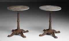 Bistro-Tische mit Steinplatte, Frankreich um 1950