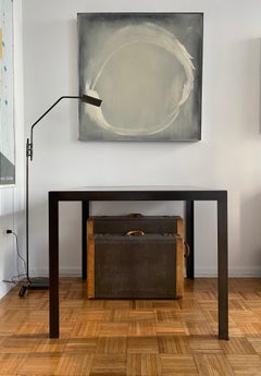 Stone Top Breakfast Table by Javier Robles, Nero Marble, Blackened Steel