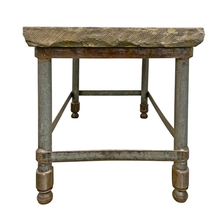Stone Top Industrial Side Table at 1stDibs