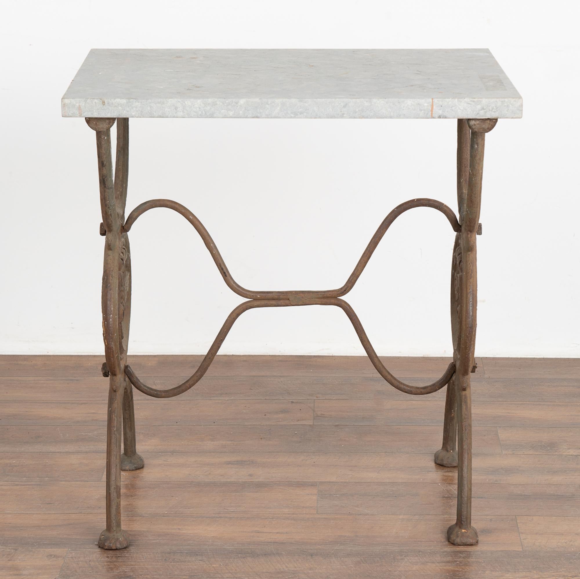 Stone Top Iron Base Side Table, Sweden circa 1880 For Sale 4