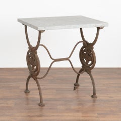 Stone Top Iron Base Side Table, Sweden circa 1880