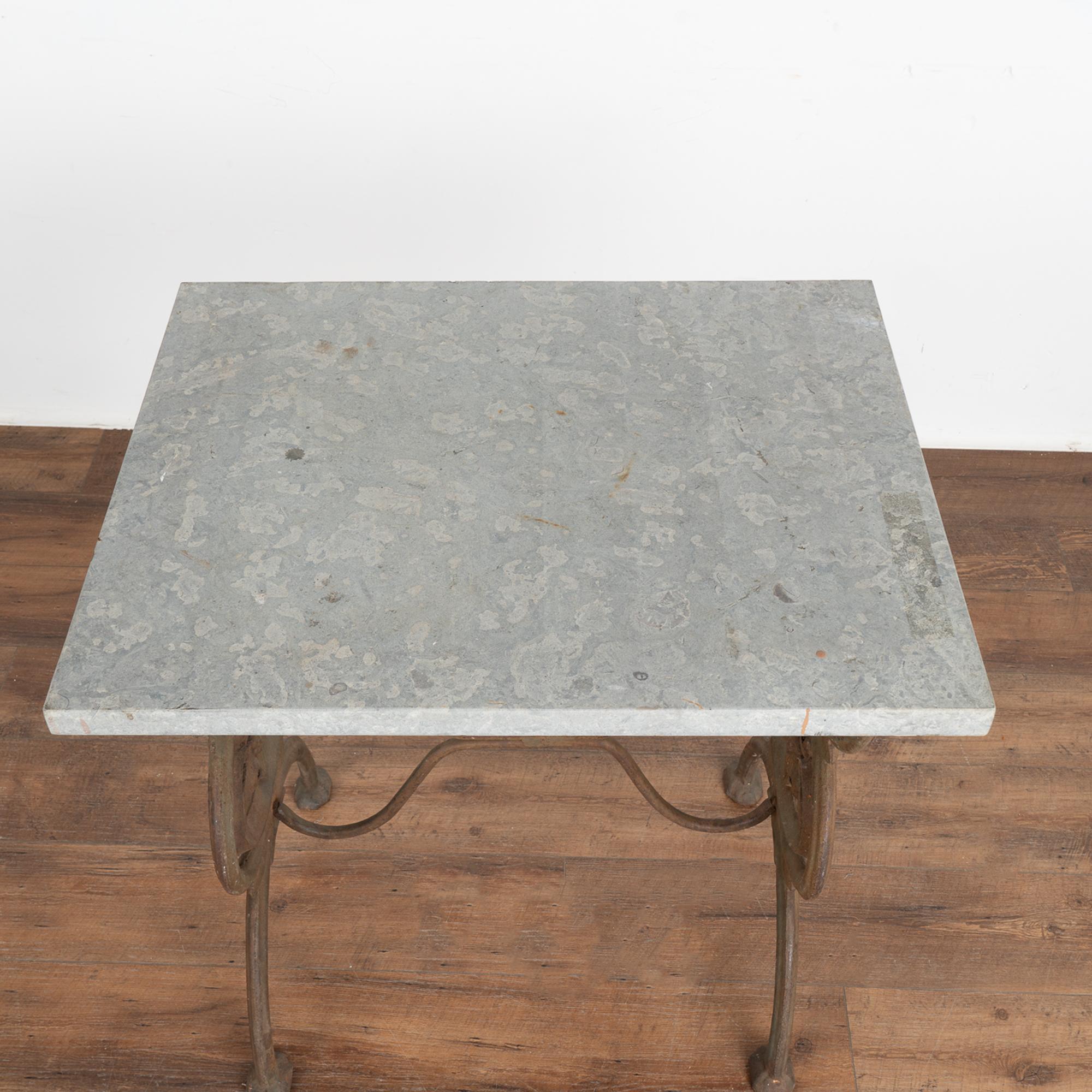 Victorian Stone Top Iron Base Side Table, Sweden circa 1880 For Sale