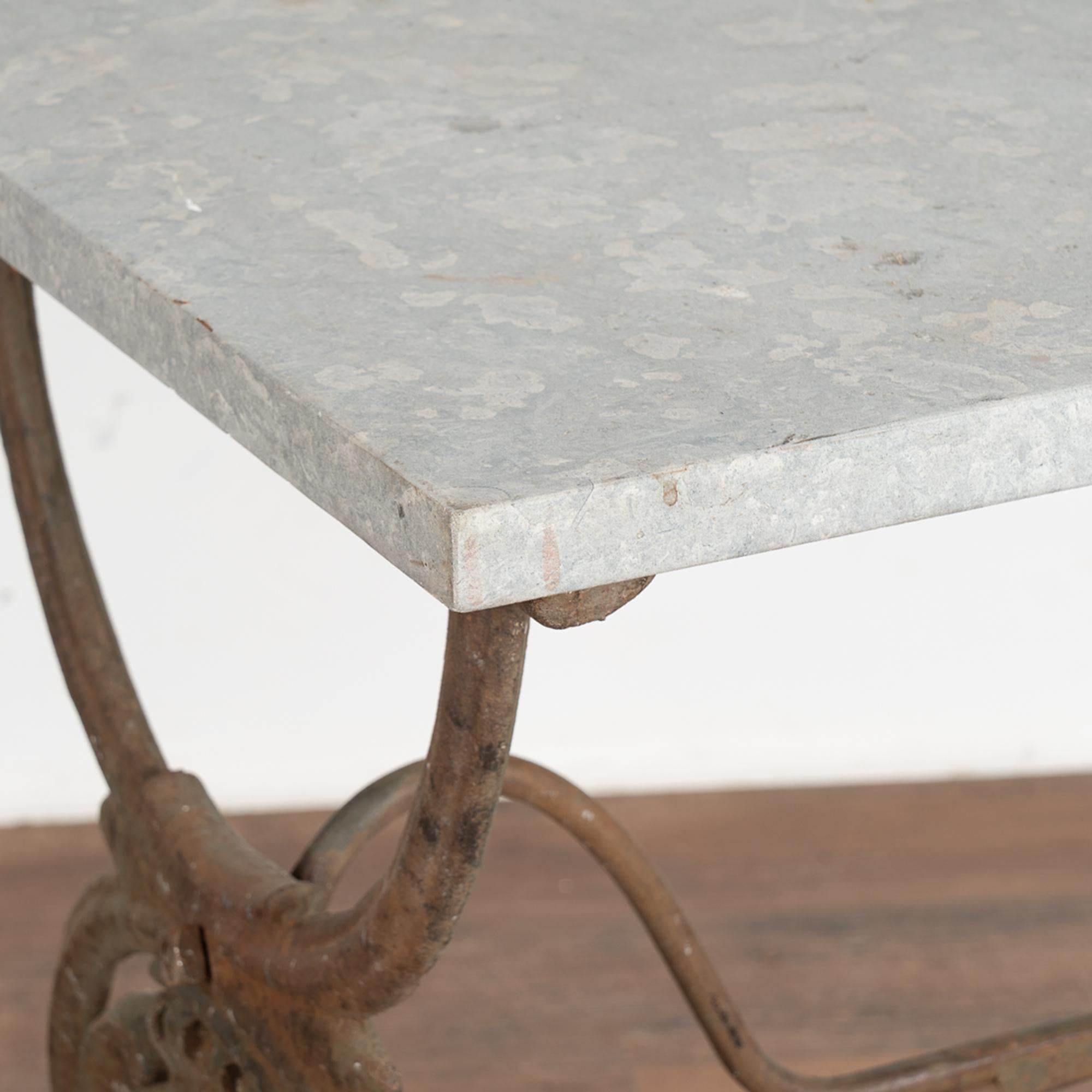 Stone Top Iron Base Side Table, Sweden circa 1880 For Sale 2