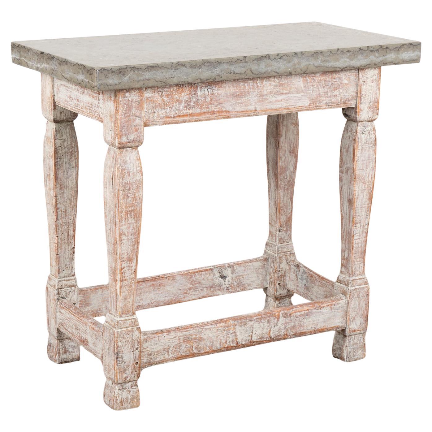 Table d'appoint à plateau en pierre Petite table console, Suède vers 1800-40 en vente