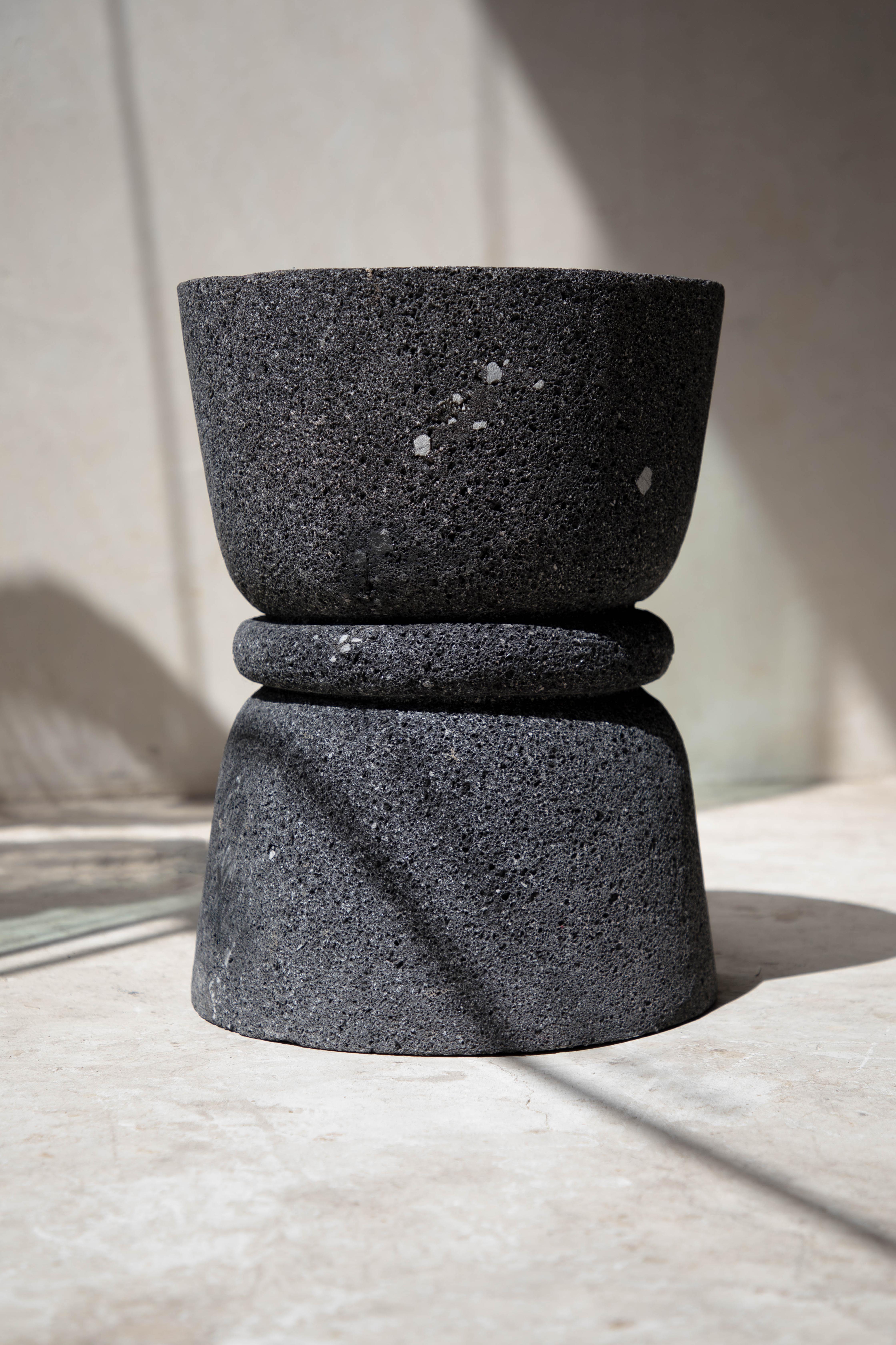 Stone totem 16 by Daniel Orozco
Material: Volcanic rock.
Dimensions: D 30 x H 45 cm

Volvanic rock Totem.

Daniel Orozco Estudio
We are an inclusive interior design estudio, who love to work with fabrics and natural textiles in makes our spaces