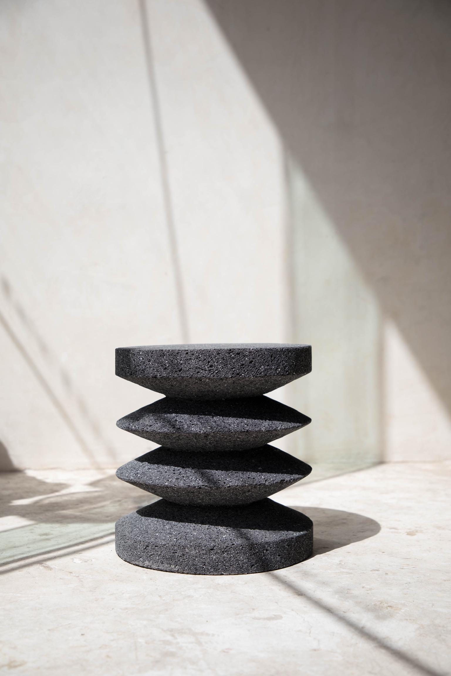 Stone totem 23 by Daniel Orozco
Material: Volcanic rock.
Dimensions: D 30 x H 45 cm

Volvanic rock Totem.

Daniel Orozco Estudio
We are an inclusive interior design estudio, who love to work with fabrics and natural textiles in makes our spaces