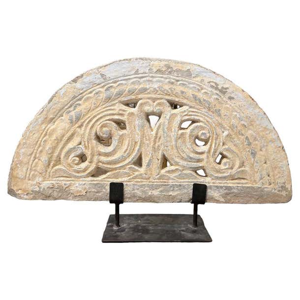 Transom Tile Stone Transom with Base For Sale at 1stDibs