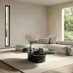 STONE VALLEY Coffee Table – VALLEYRA – Nero Maquina Marble - Elliptical
