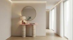 STONE VALLEY Kompaktkonsole – Ombrure Mini – Pink Onyx & Classic Travertin