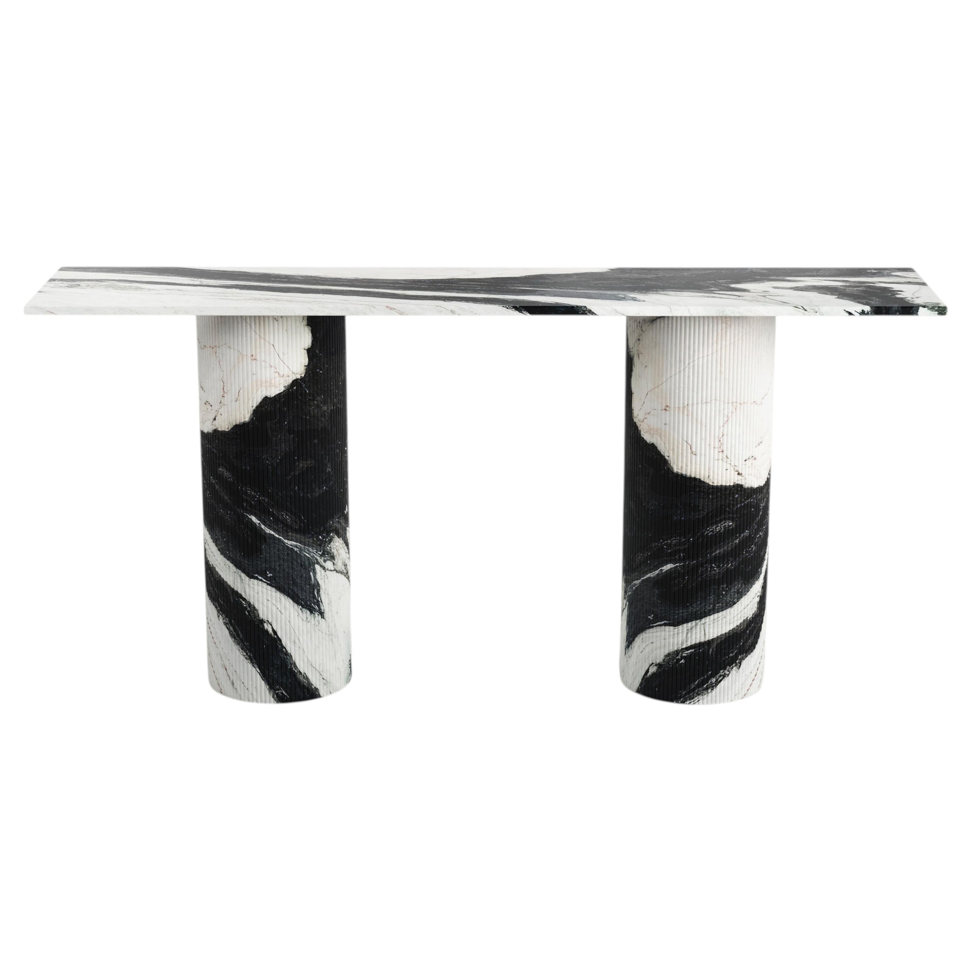 STONE VALLEY Console Table Ombrure in Panda marble – Rectangular