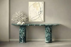 STONE VALLEY Console Table Ombrure in Verde Alpi marble – Semi-Circular