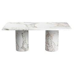 STONE VALLEY - Mesa de centro contemporánea - Jaspura - Calacatta Oro - Rectangular