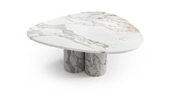 Table basse contemporaine STONE VALLEY - Rivage - Marbre Calacatta Oro - Formes organiques