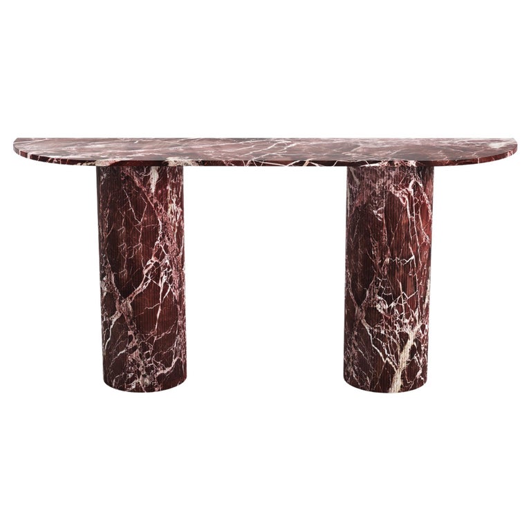 STONE VALLEY Contemporary Console Ombrure Rosso Levano Marble