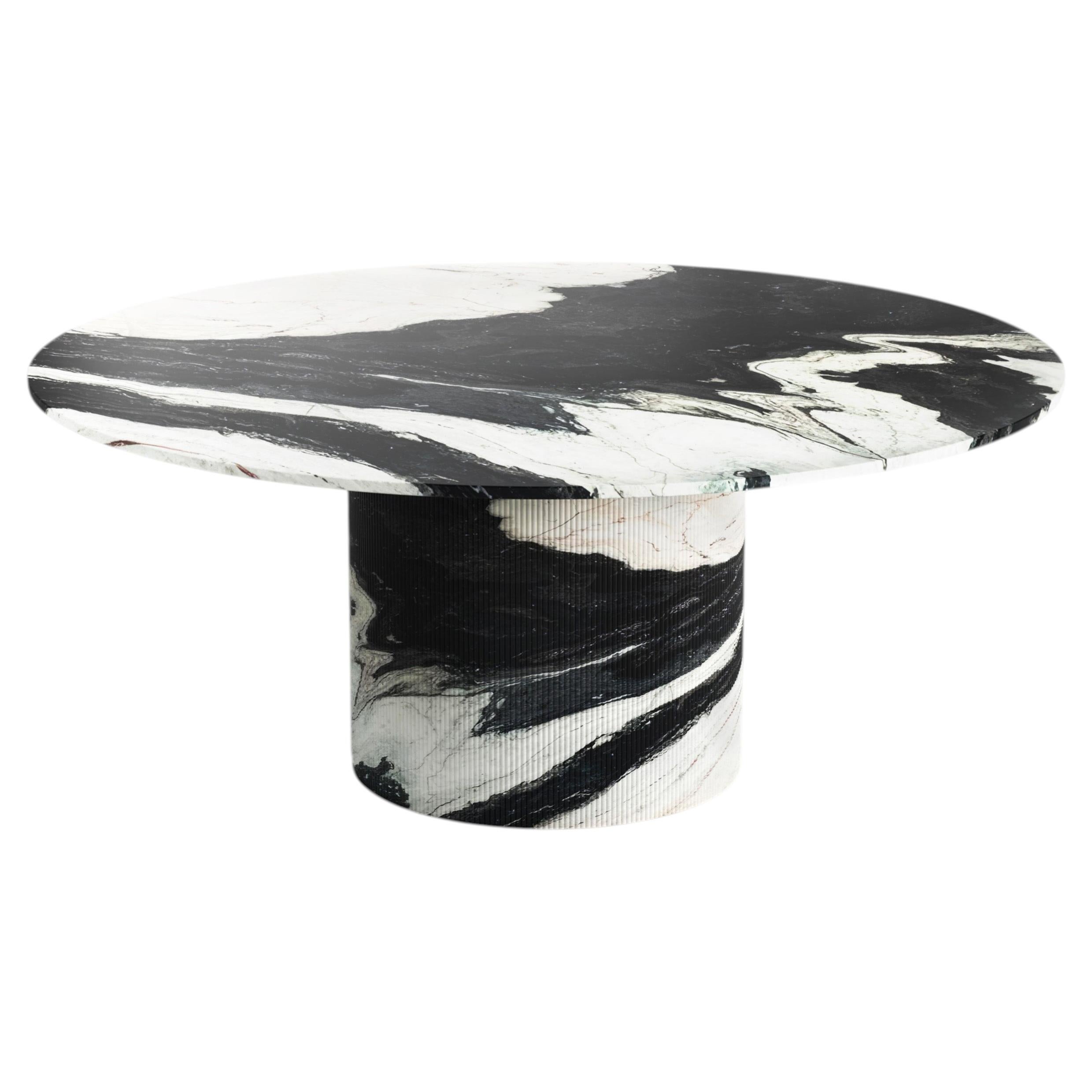 STONE VALLEY Contemporary Dining Table – Ocel – Panda Marble - Circular