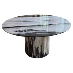 STONE VALLEY Contemporary Dining Table – Ocel – Panda Marble - Circular