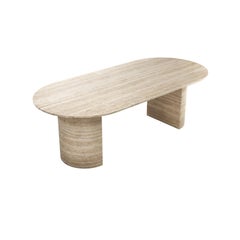 STONE VALLEY Zeitgenössischer Esstisch - Refleko - Klassischer Travertin - Länglich