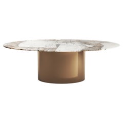 STONE VALLEY Contemporary Dining Table Valleyra Patagonia Quartzite - Elliptical