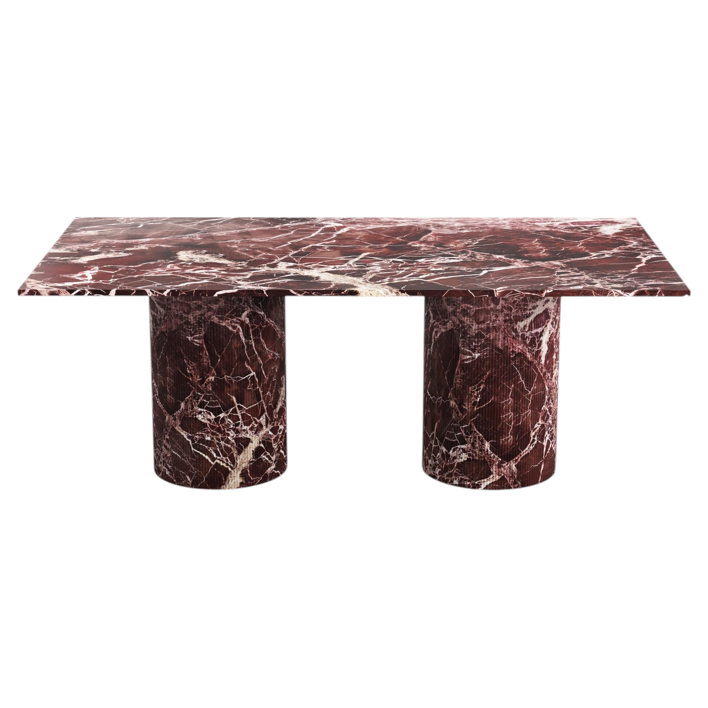 STONE VALLEY Dining room Table Jaspura in Rosso Levano marble – Rectangular