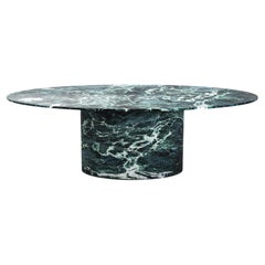 STONE VALLEY Table de salle à manger Valleyra en marbre Verde Alpi - Elliptique