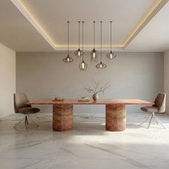 STONE VALLEY Esstisch – JASPURA – Roter Travertin – Rechteckig