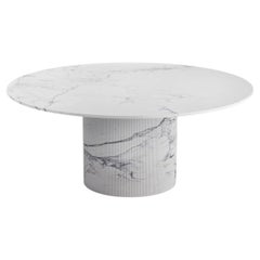 Tavolo da pranzo STONE VALLEY Ocel in marmo di Carrara Michelangelo – Rotondo