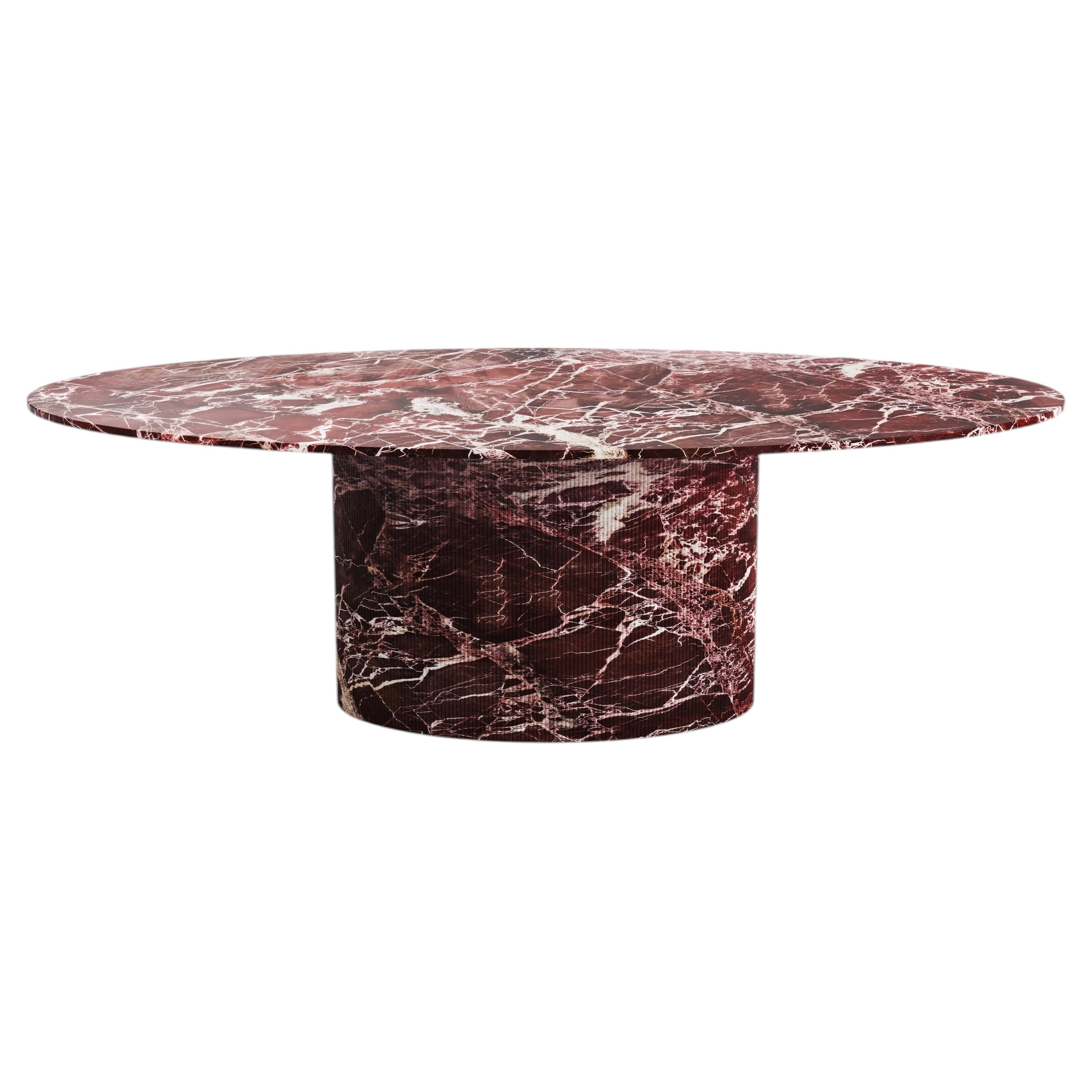 STONE VALLEY Dining table – Valleyra – Rosso Levano - Elliptical For Sale