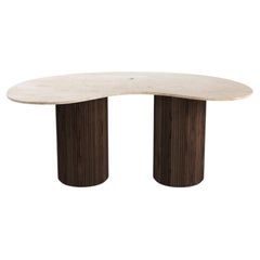 STONE VALLEY Executive Management Desk – Aérolithite – Crema Marble - Organic